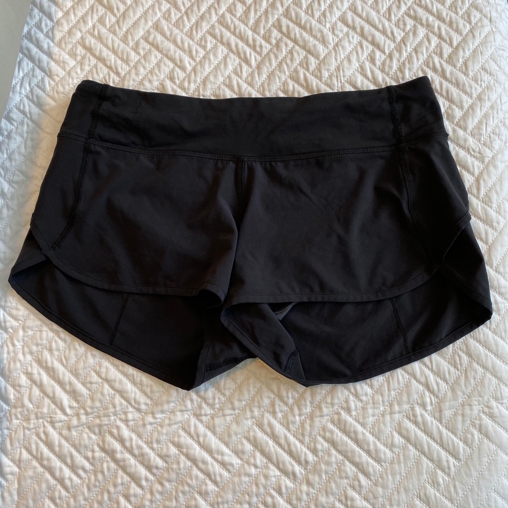 Black Lululemon speed shorts (size 4)